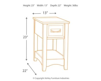 Signature Design by Ashley® Breegin Almost Black Chair Side End Table 8