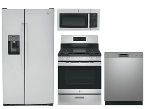 GE® 4 Piece Stainless Steel Kitchen Package