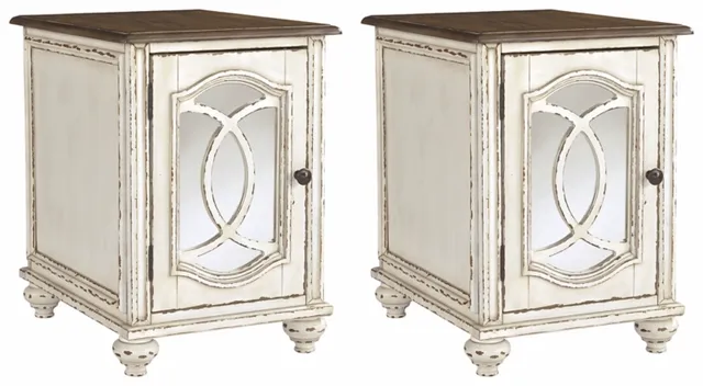 Signature Design by Ashley® Realyn 2-Piece White/Brown End Tables Set-0