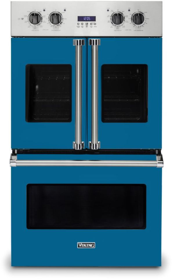 Viking® 7 Series 30" Alluvial Blue Professional Built In Double Electric French Door Wall Oven