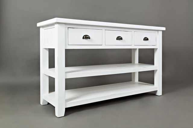 Jofran Inc. Artisan's Craft Weathered White Sofa Table-0