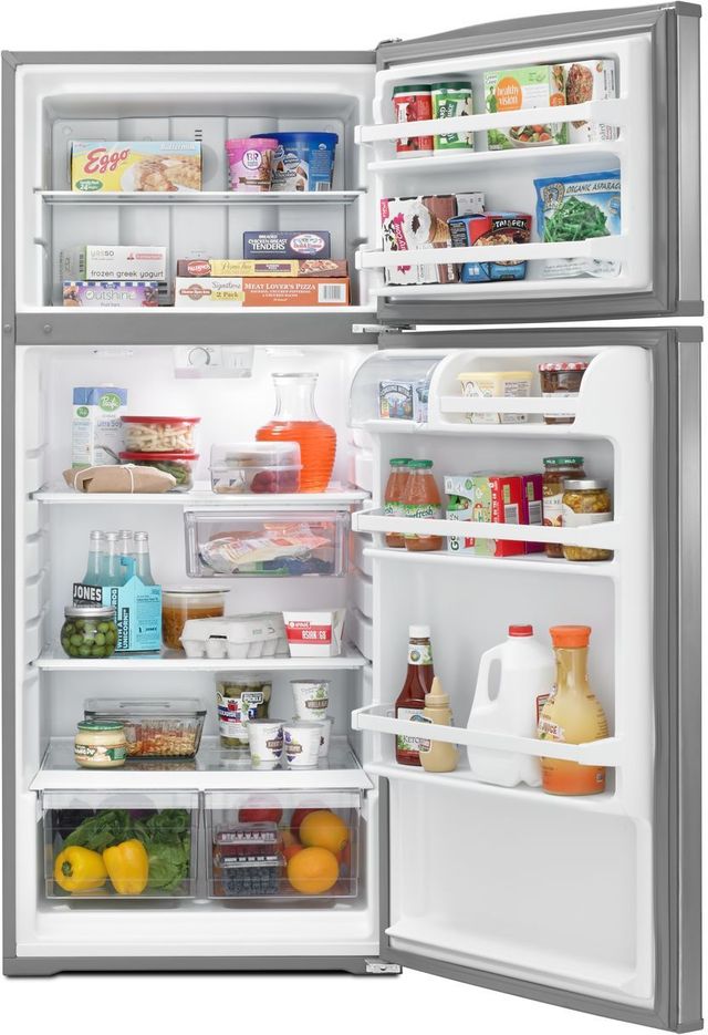 Whirlpool® 16.0 Cu. Ft. Monochromatic Stainless Steel Top Freezer Refrigerator 8