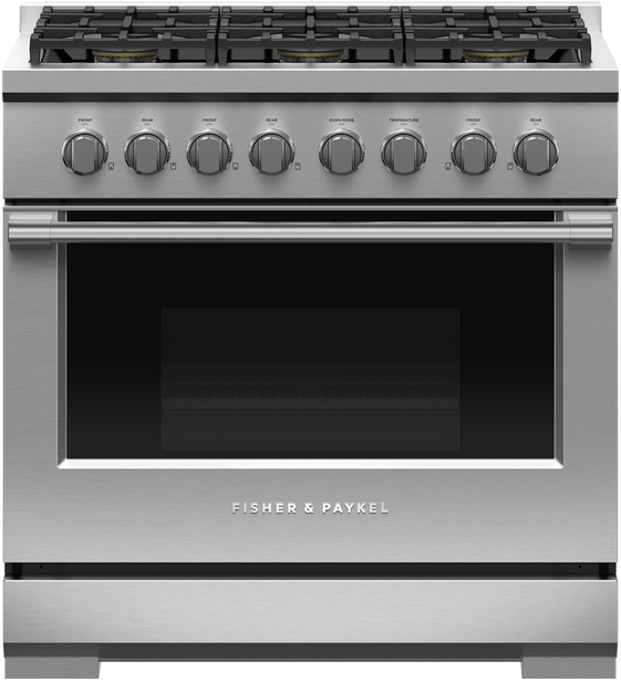 Fisher & Paykel Series 7 36" Stainless Steel Pro Style Liquid Propane Gas Range