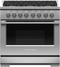 Fisher & Paykel Series 7 36" Stainless Steel Pro Style Natural Gas Range