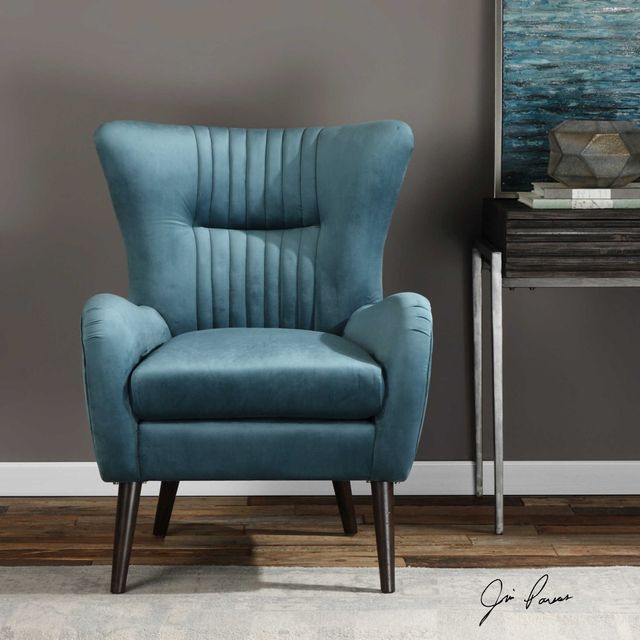 Uttermost® Dax Teal Blue Accent Chair 4