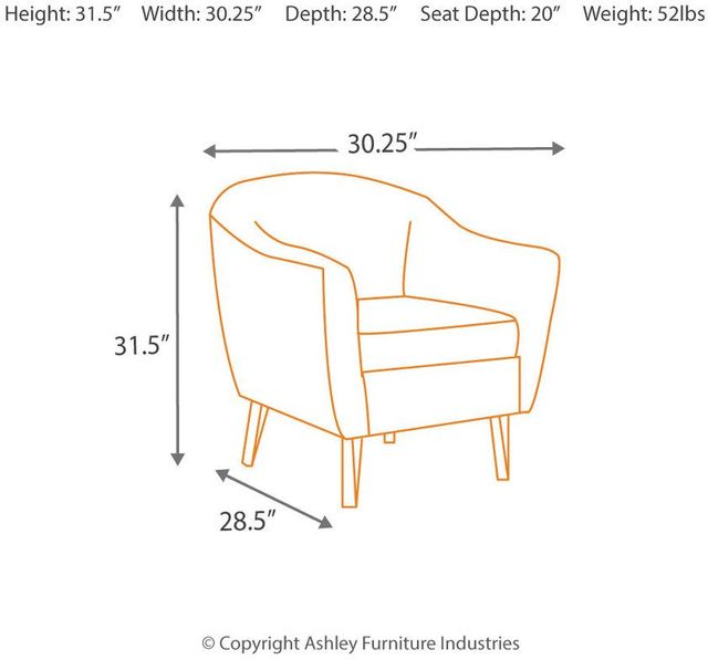 Signature Design by Ashley® Klorey Charcoal Accent Chair 4
