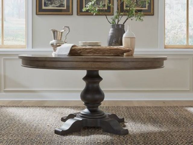 Liberty Americana Farmhouse Black/Dusty Taupe Pedestal Table-1