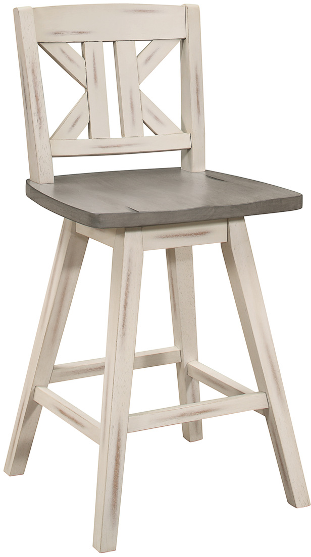 Homelegance® Amsonia White Sand Swivel Counter Height Chair