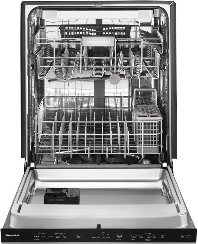 KitchenAid® 24" Black Stainless Steel with PrintShield™ Finish Built In Dishwasher 1
