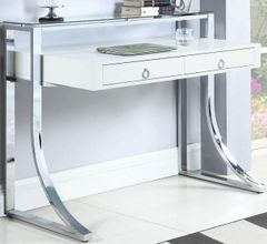 Coaster® Contemporary Glossy White Writing Desk