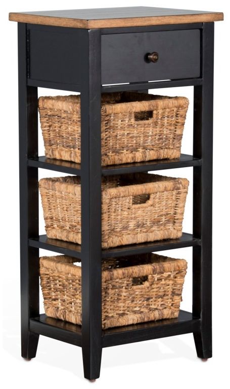 Sunny Designs Accents Black and Natural Storage Rack w/ Baskets