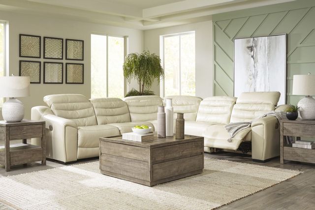 Signature Design by Ashley® Center Line 5-Piece Cream Power Reclining Sectional 4
