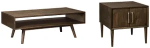Signature Design by Ashley® Kisper 2-Piece Dark Brown Living Room Tables Set