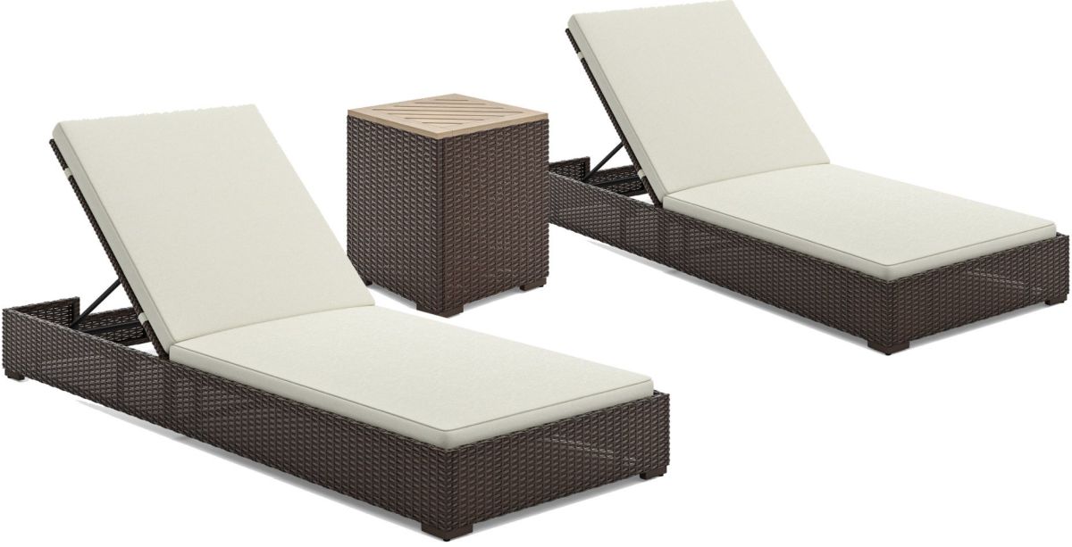 homestyles® Palm Springs 3-Piece Brown Chaise Lounge Set