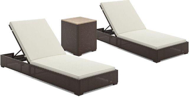 homestyles® Palm Springs 3-Piece Brown Chaise Lounge Set-0