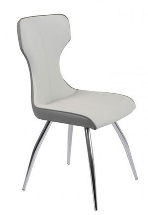 Chintaly Imports Sandra White and Gray Side Chair
