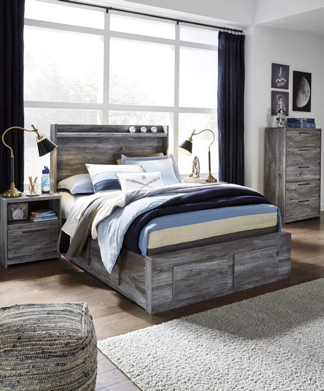 Signature Design by Ashley® Baystorm Gray Queen Panel Bed with 4 Storage Drawers 6