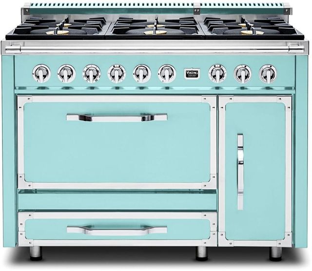 Viking® Tuscany 48" Bywater Blue Dual Fuel Pro-Style Dual Fuel Natural Gas Range