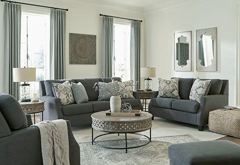 Signature Design by Ashley® Bayonne Charcoal Loveseat 8