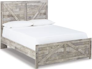 Benchcraft® Hodanna Whitewash Queen Crossbuck Panel Bed