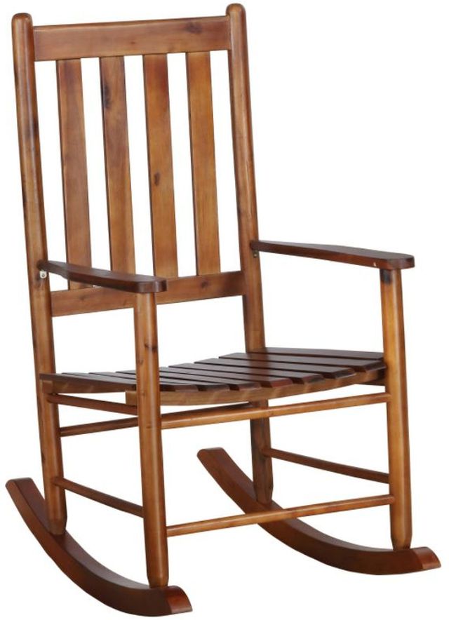 Coaster® Golden Brown Slat Back Wooden Rocking Chair