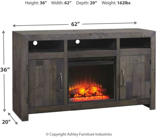 Signature Design by Ashley® Mayflyn Charcoal 62" TV Stand with Electric Fireplace-2