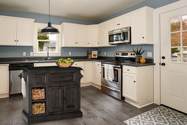Hillsdale Furniture Tuscan Retreat® Weathered Gray Medium Granite Top Kitchen Island-1