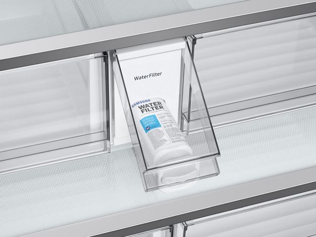 Samsung Bespoke 24 Cu. Ft. White Glass Counter Depth 3-Door French Door Refrigerator with Beverage Center™ 8