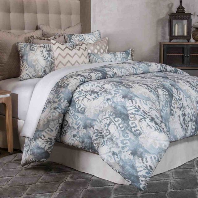 Michael Amini Miramar 9 Piece Smoke Queen Comforter Set Bcs Qs09 Mrmar Smk Bedroom Express