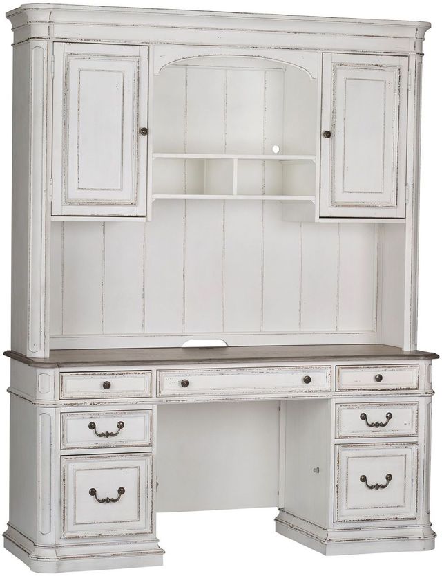 Liberty Furniture Magnolia Manor Antique White Credenza & Hutch-0