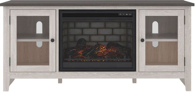 Signature Design by Ashley® Dorrinson Two-tone 60" TV Stand with Electric Fireplace-1