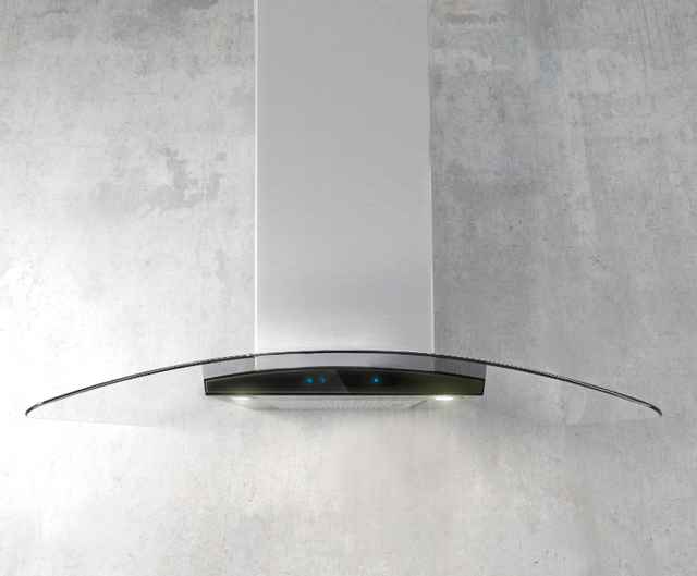 Elica Techne Series Como 36" Stainless Steel with Black Glass Wall Mounted Range Hood 2