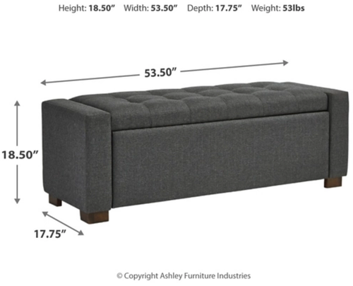 Signature Design by Ashley® Cortwell Gray Storage Bench-3