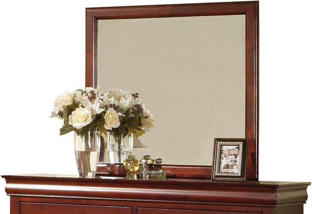  Acme Louis Philippe III Square Wooden Mirror in Black