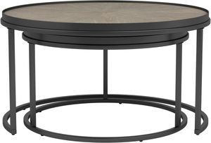 Coaster® Weathered Elm 2-Piece Round Nesting Tables
