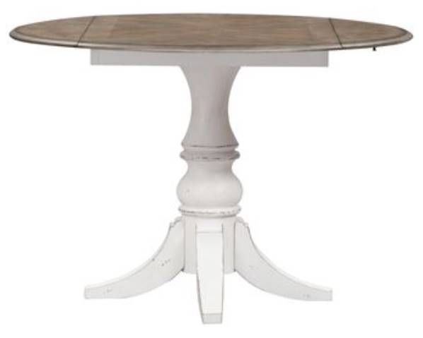 Liberty Magnolia Manor Antique White/Weathered Bark Drop Leaf Dining Table