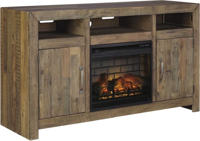 Signature Design by Ashley® Sommerford Brown 62" TV Stand with Electric Fireplace-0