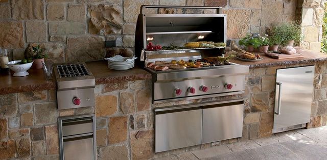 Wolf® 42" Stainless Steel Built In Liquid Propane Grill-1