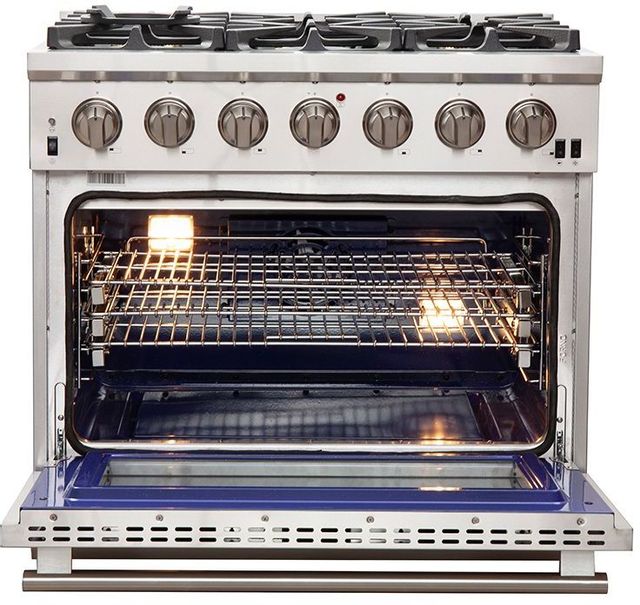FORNO® Alta Qualita 36" Stainless Steel Pro Style Dual Fuel Natural Gas Range-3