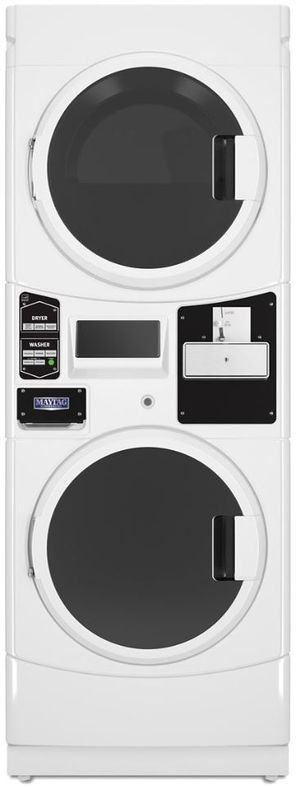 Maytag® Commercial 9.8 Cu. Ft. White Front Load Stack Laundry