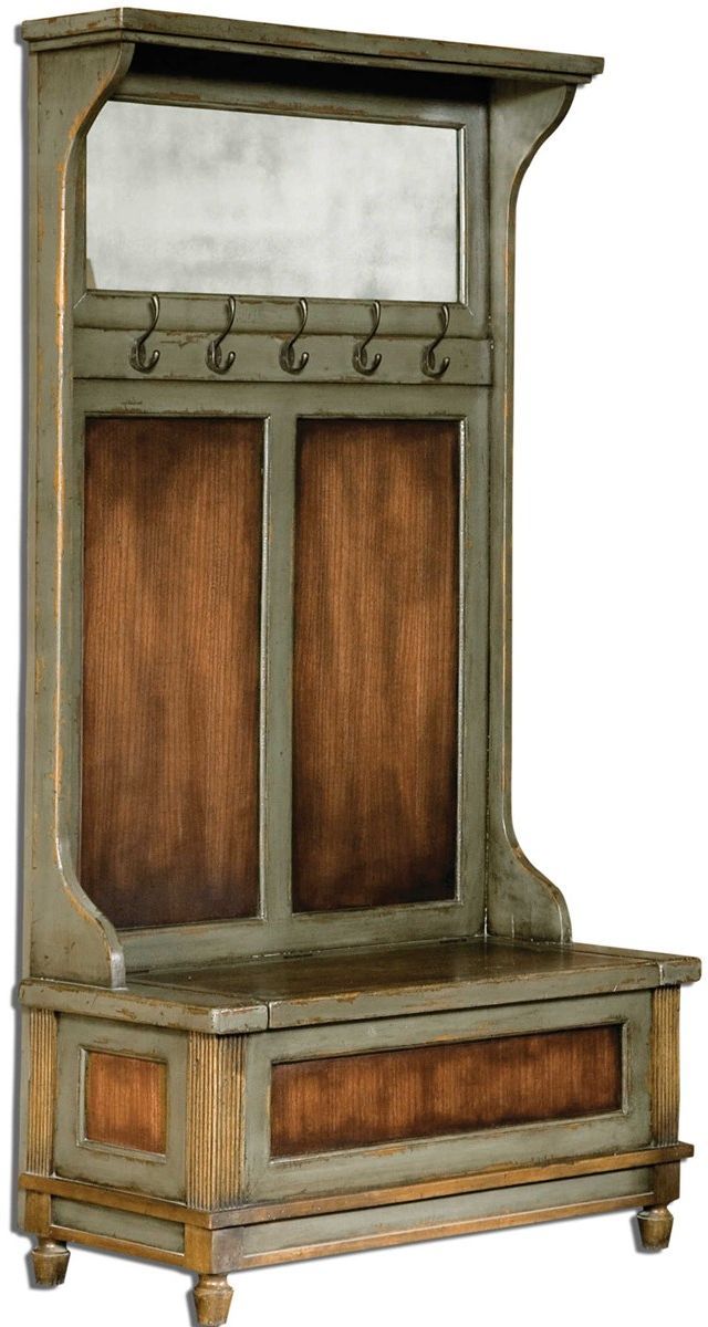 Uttermost by Matthew Williams Riyo Distressed Honey Stained Hall Tree