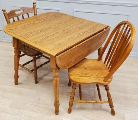 Allwood Furniture Group #131 Laminate Top Wood Edge Drop Leaf Table Set