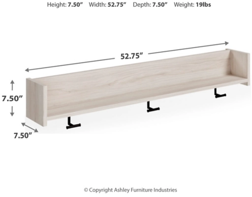 Signature Design by Ashley® Socalle Natural Wall Mounted Coat Rack with Shelf 3