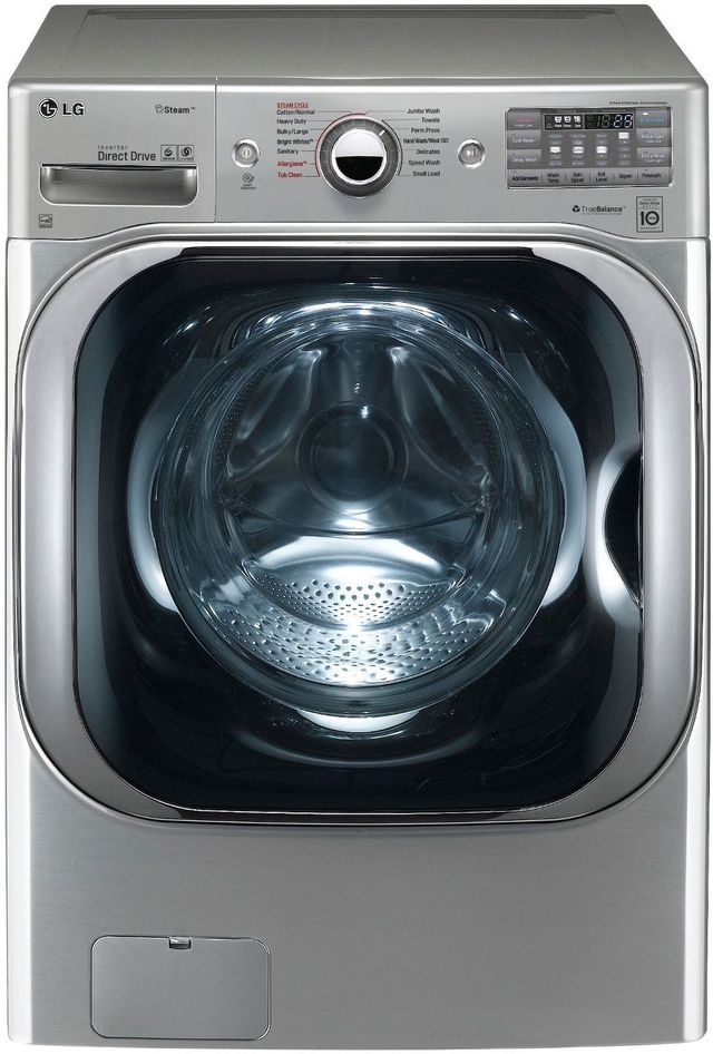 Front view of LG WM8100HVA front load washer 