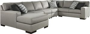 Benchcraft® Marsing Nuvella 5-Piece Slate Sectional with Chaise