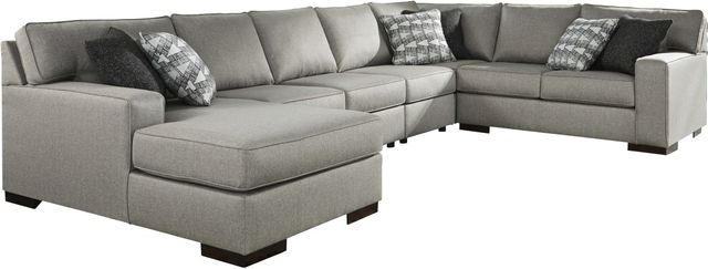 Benchcraft® Marsing Nuvella 5-Piece Slate Sectional with Chaise 0