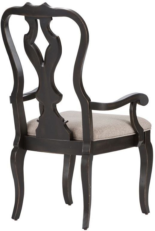 Liberty Furniture Chesapeake Antique Black Splat Back Arm Chair (RTA)-2
