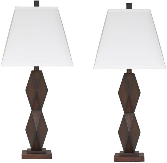 Signature Design by Ashley® Natane Set of 2 Dark Brown Table Lamps 0