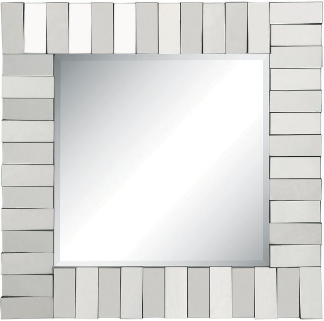 Coaster® Silver Square Wall Mirror With Layered Panel-0