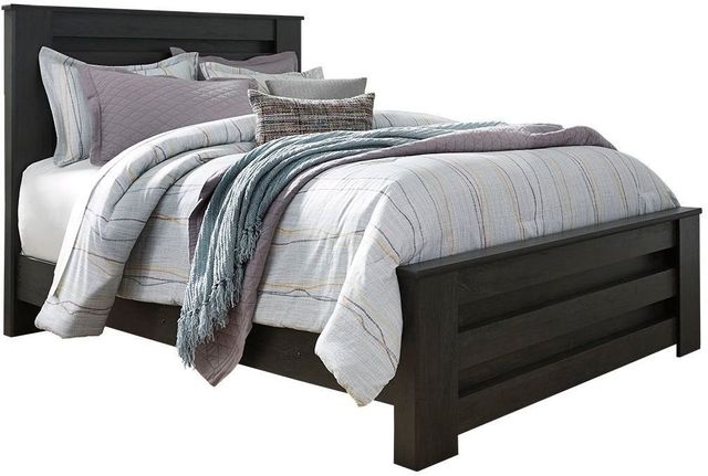 Signature Design by Ashley® Brinxton 4-Piece Charcoal Queen Panel Bed Set 1
